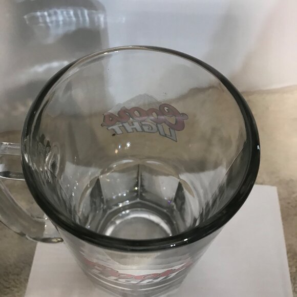 Coors Light Beer Mug Glass 7" Tall 4" Diameter Clear Glass Mancave Rockies - Picture 4 of 8